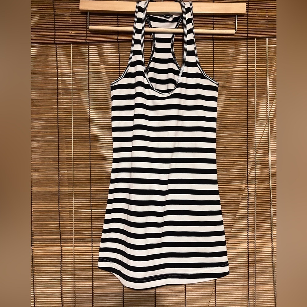 Lululemon Cool Striped Racerback Tank Black and White Striped - Picture 4 of 7